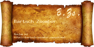 Bartsch Zsombor névjegykártya